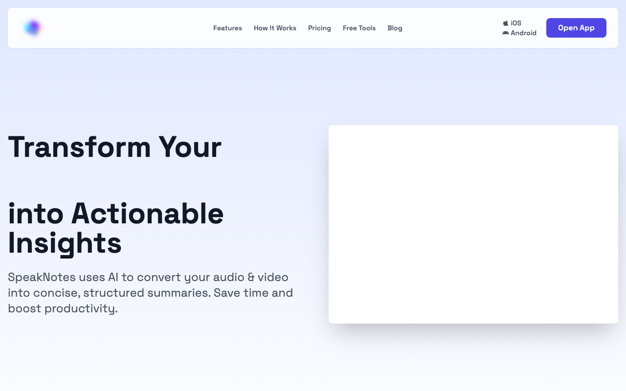 SpeakNotes - AI 助力的语音笔记转录与摘要工具