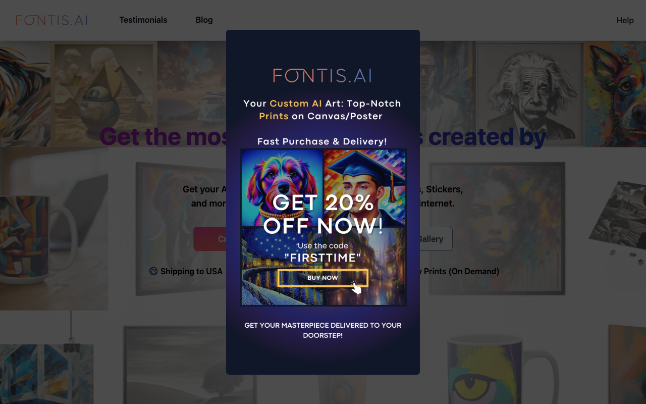 Fontis.ai - 在物理世界中发现人工智能艺术定制礼品 人工智能 艺术 礼品