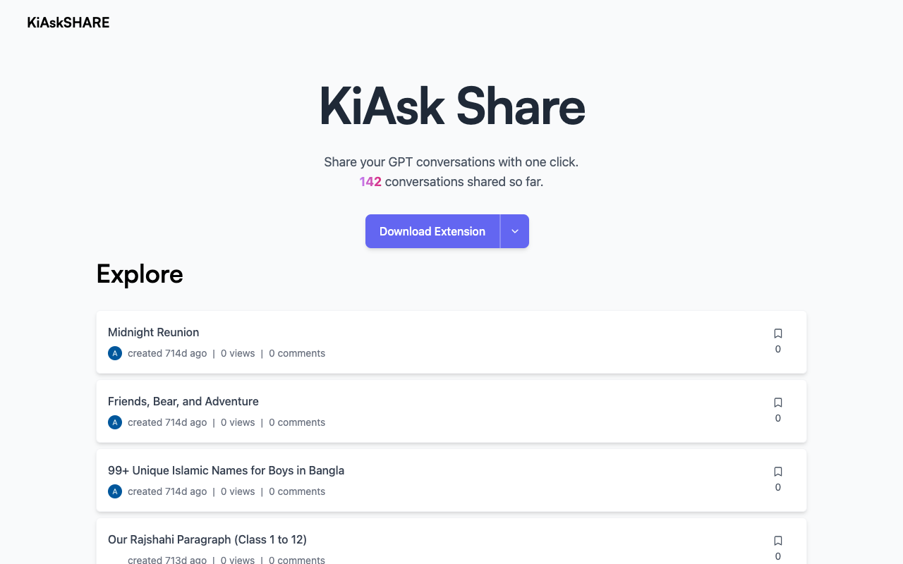 KiAsk Share - 一键分享您的 GPT 对话