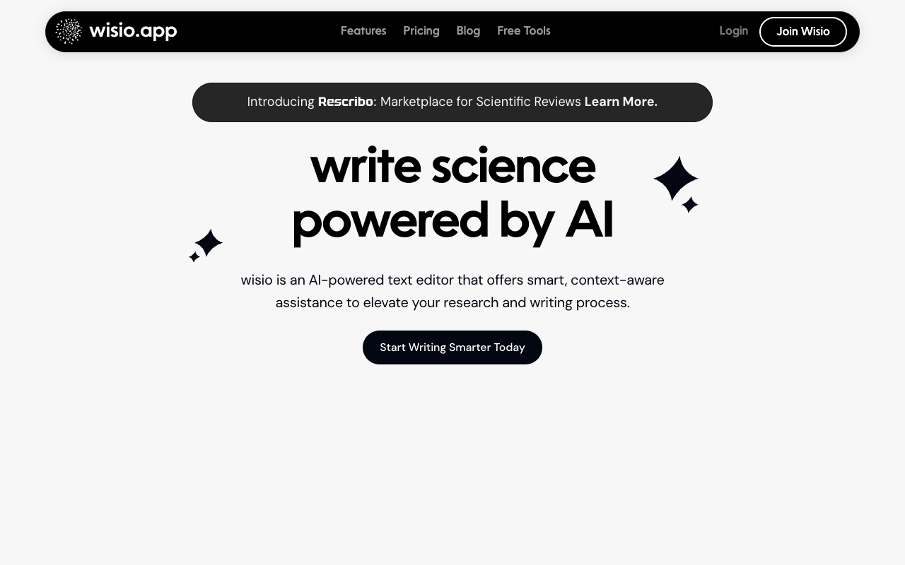 wisio.app - 用人工智能提升科学写作 人工智能 科学写作