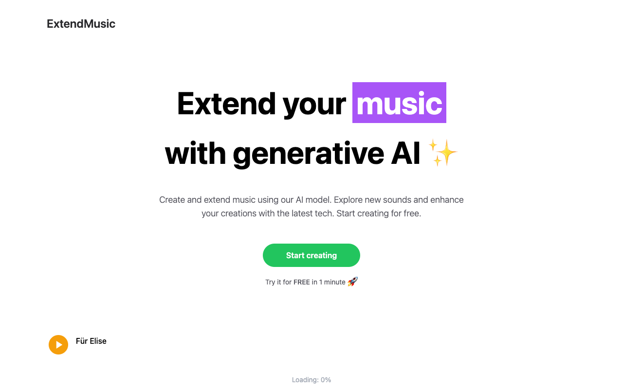 ExtendMusic.AI - 使用生成式 AI 扩展您的音乐