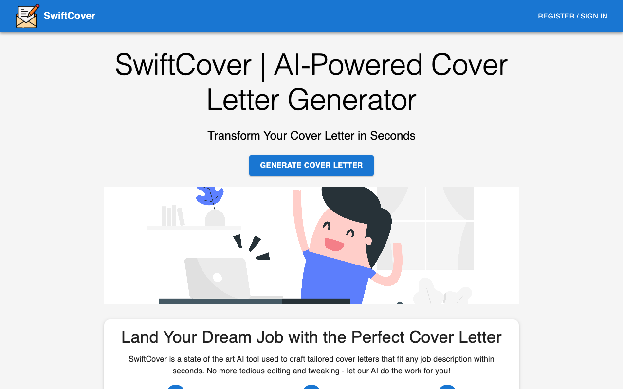 SwiftCover - AI 动力的求职信生成器 人工智能 求职信