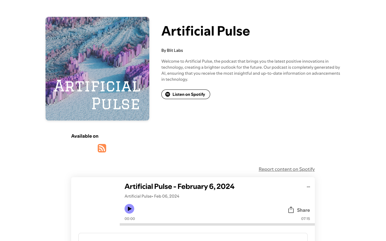 Artificial Pulse Podcast - AI 生成的播客 - 最新的每日正面科技更新 人工智能 播客