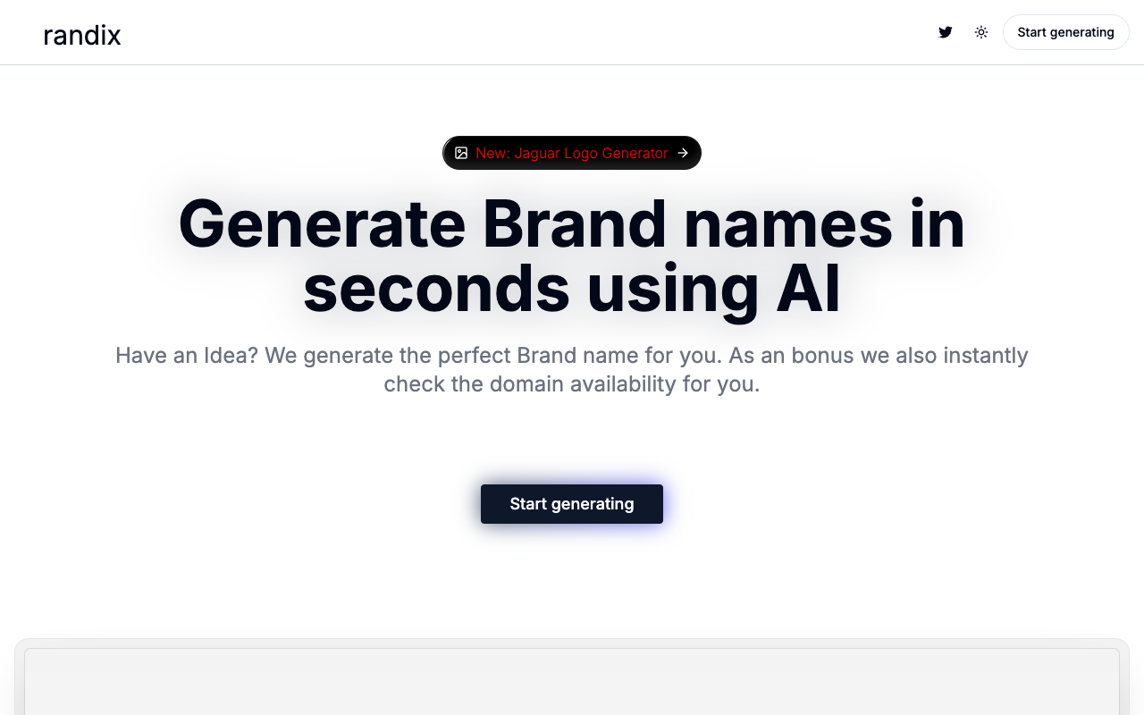Brandix AI - 瞬间智能生成您的品牌名称