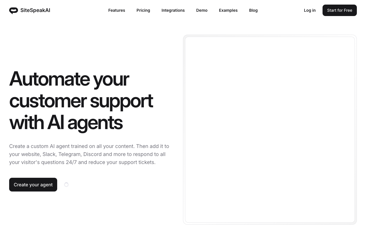 SiteSpeakAI - 在您的网站上添加 ChatGPT