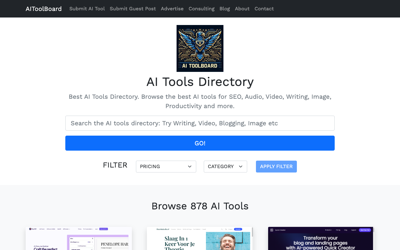 AI Toolboard - 简单的 AI 工具目录 人工智能 工具目录