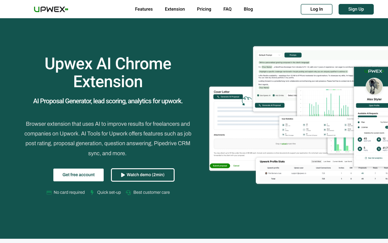 Upwex - Upwork 的 AI 工具 - 用 Upwex 的人工智能工具提升您在 Upwork 上的成功