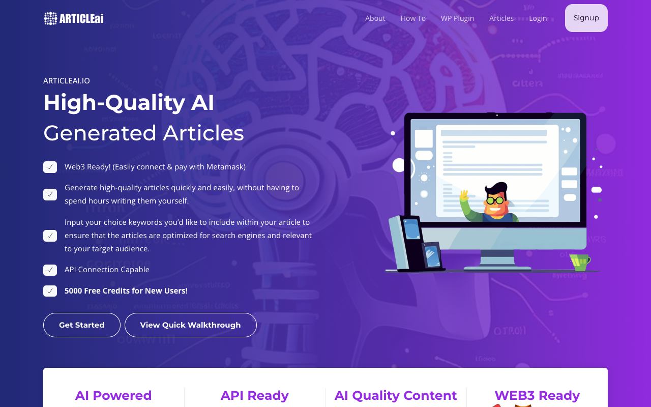 ArticleAI.io - 快速生成内容，无缝部署 API