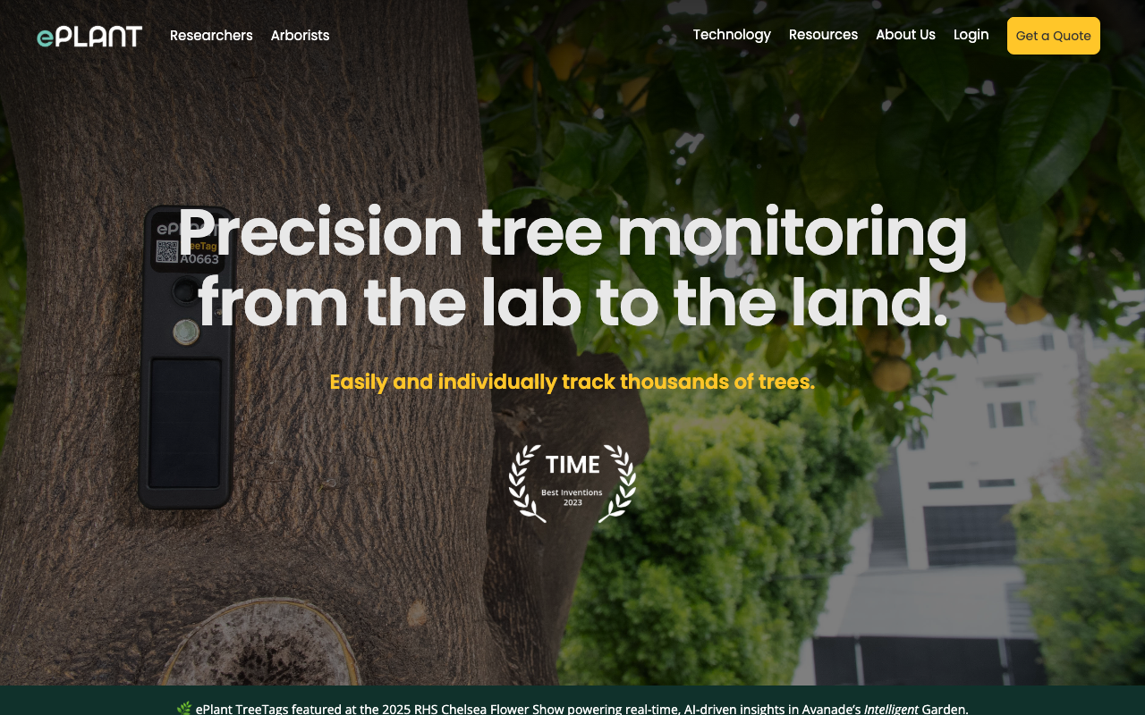 ePlant TreeTag - 给树木发声 - 由人工智能支持的树木护理 人工智能 树木护理