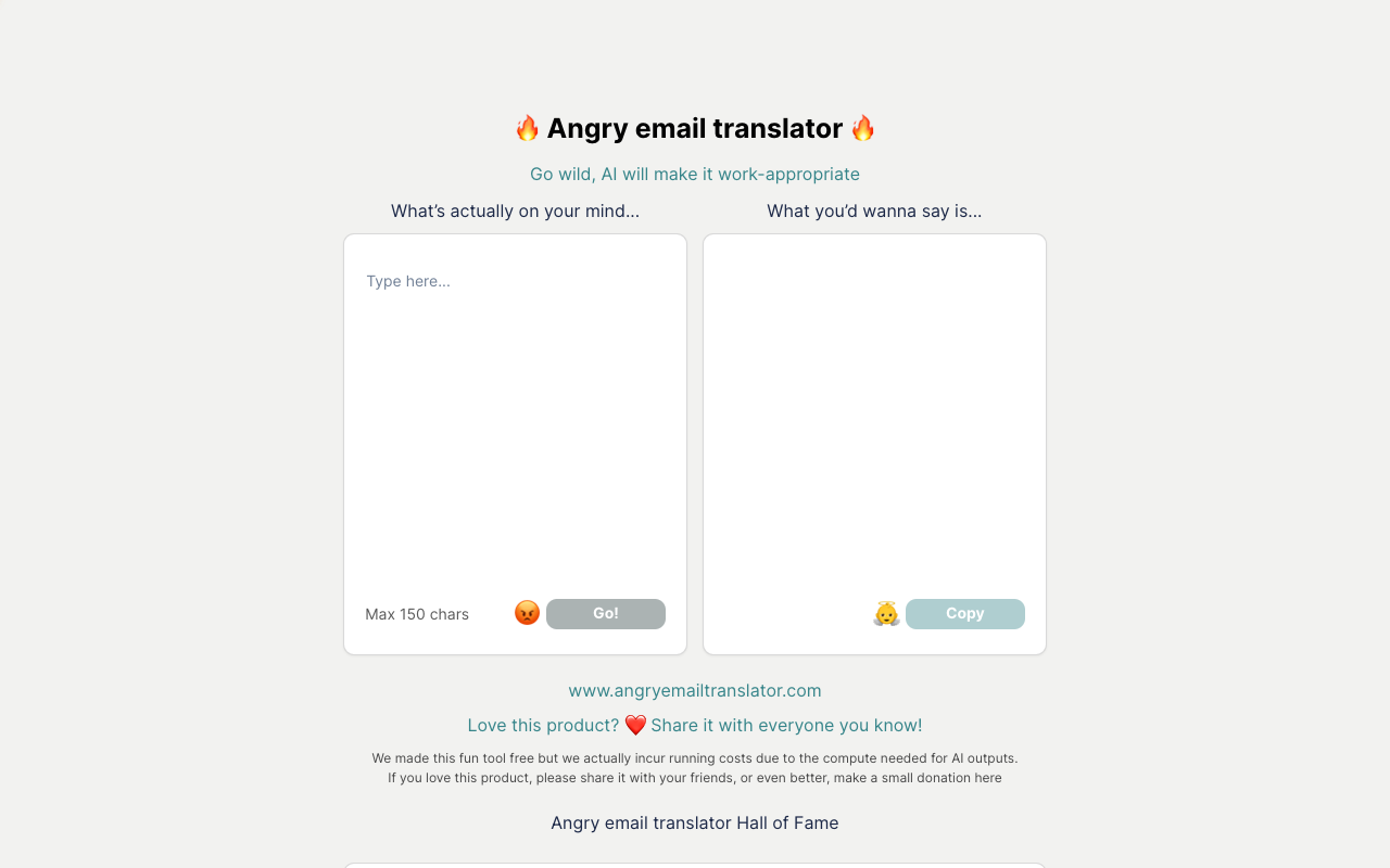 Angry Email Translator - 免费的 AI 工具，将愤怒的电子邮件转化为礼貌的邮件