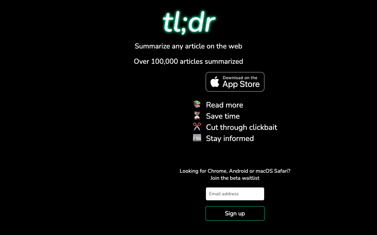 tl;dr AI Summarizer - 用于摘要任何网页文章