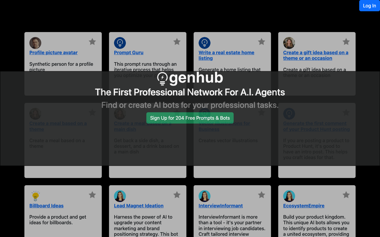GenHub AI Beta - 创建、运行和分享 GenAI 提示的社交网络 人工智能 社交网络 GenAI