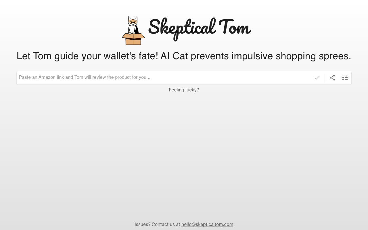 Skeptical Tom - AI 猫总结评论，避免糟糕的在线购买