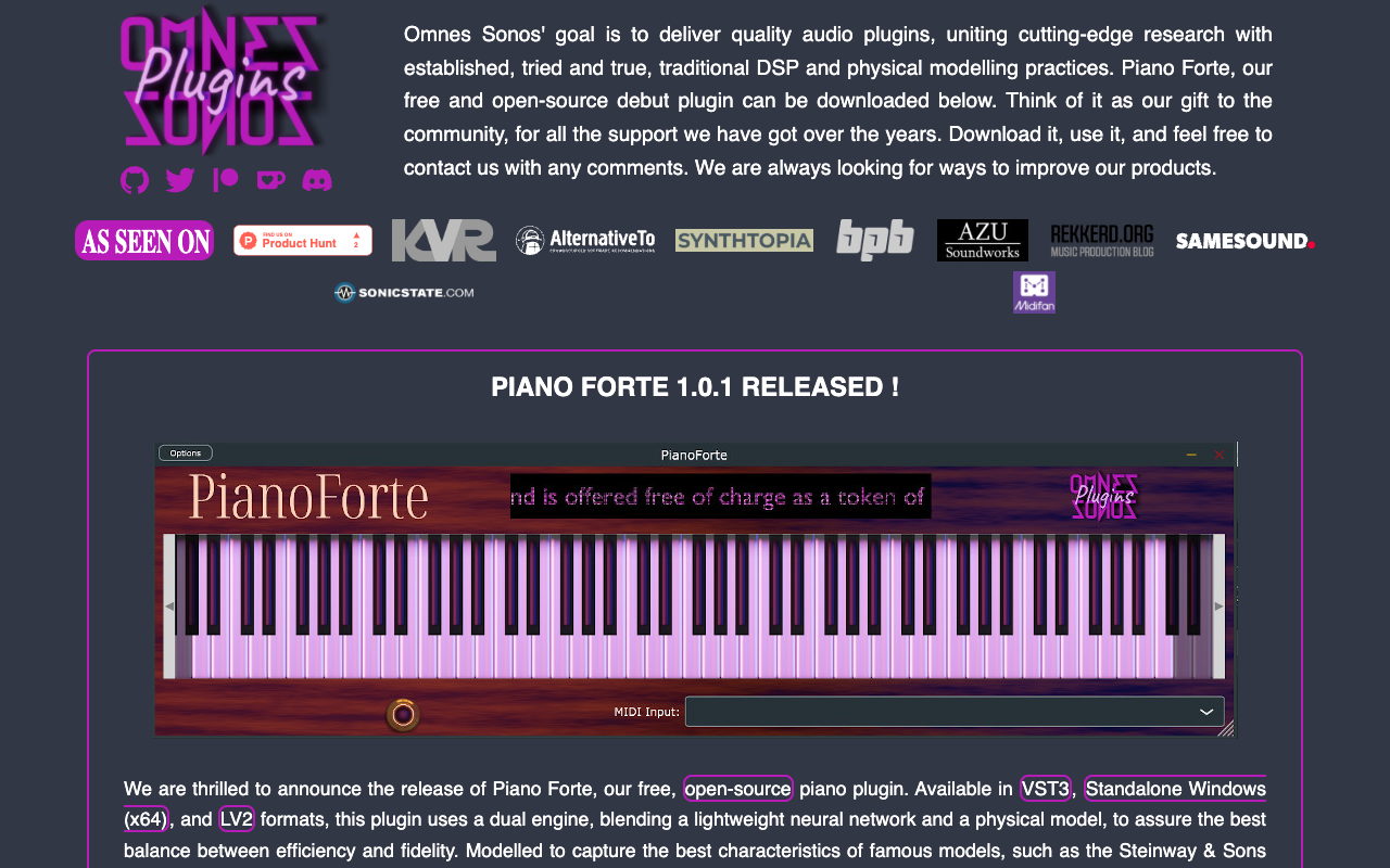 Piano Forte - 融合人工智能和物理建模的钢琴插件