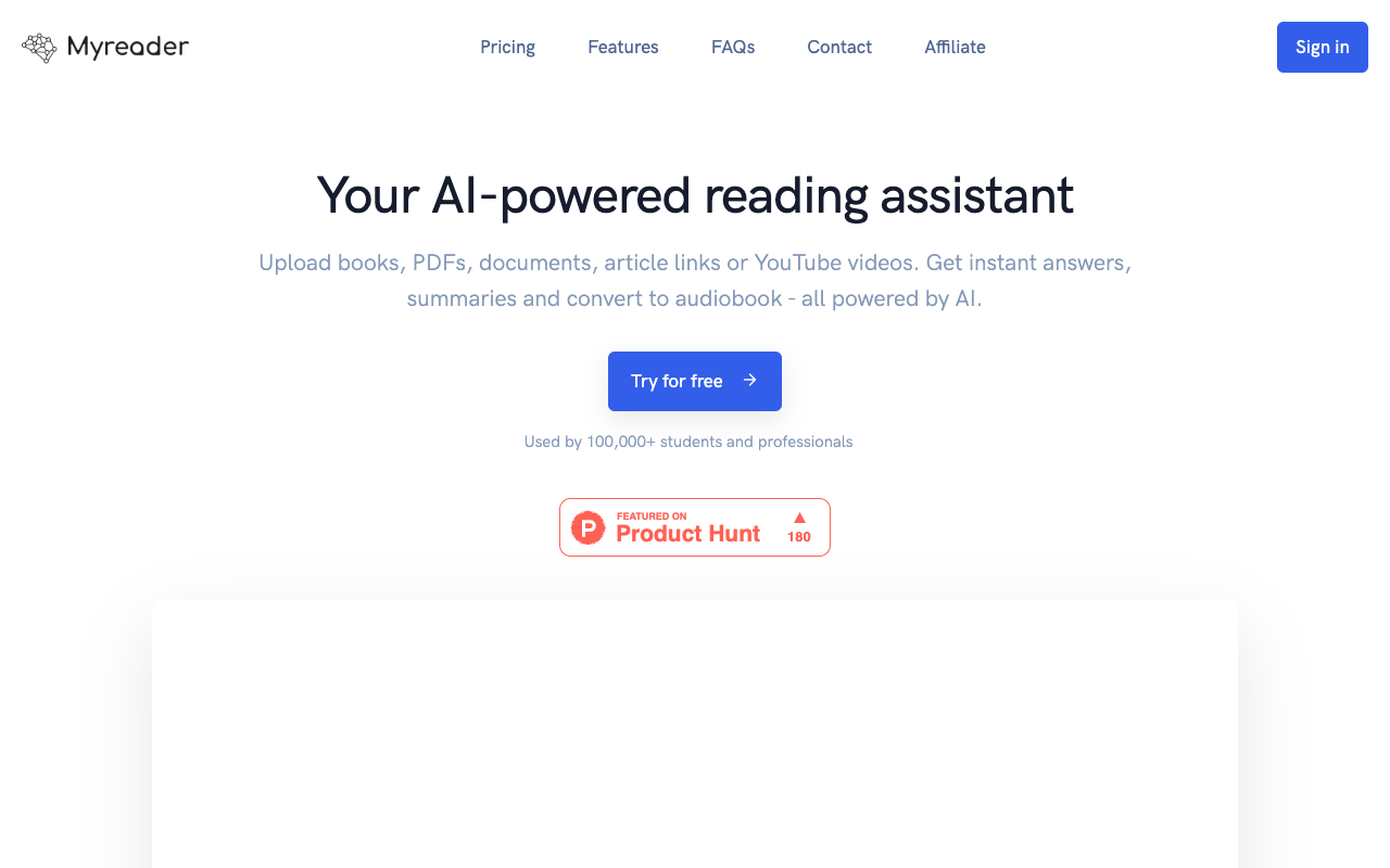 Myreader AI - 让 AI 为您朗读书籍