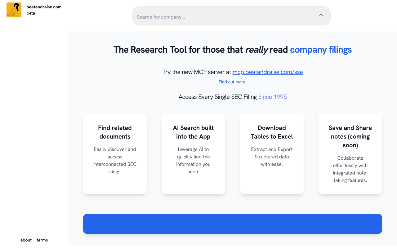 BeatandRaise.com - 利用人工智能快速阅读美国证交所文件 人工智能 SEC 文件