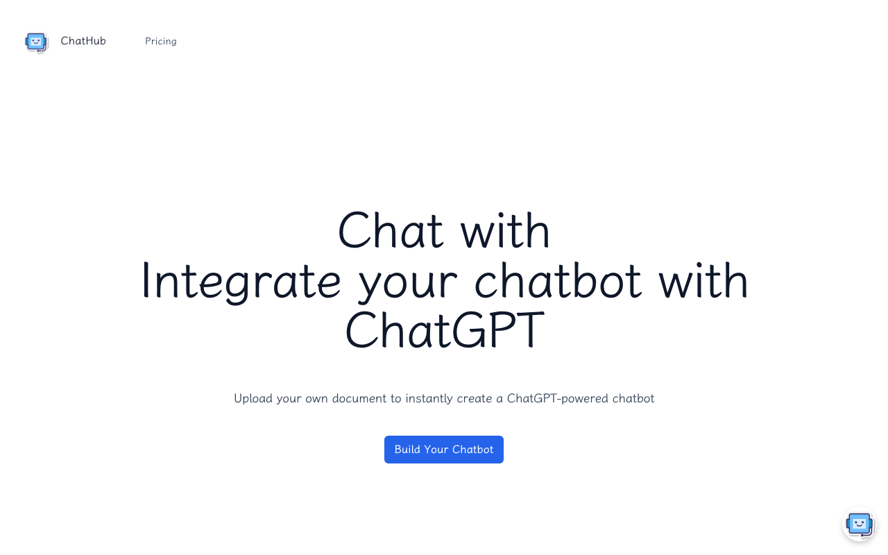 chatHub - 使用 ChatGPT 定制数据并集成到聊天机器人