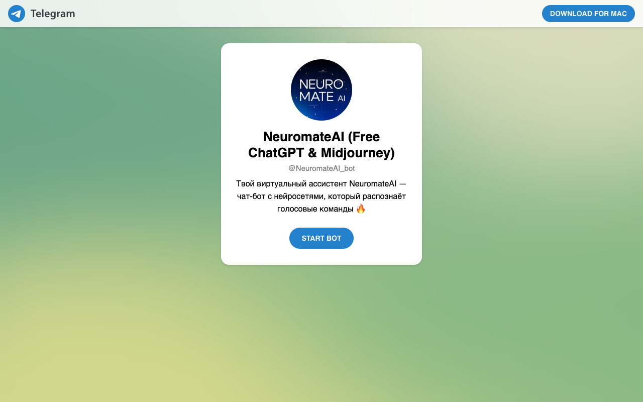 NeuromateAI - 搭载 AI 的 Telegram 虚拟助手