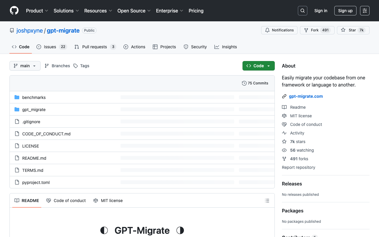 GPT-Migrate - 轻松将代码库从一种语言迁移到另一种语言