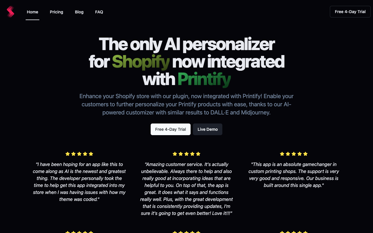 SnapArt | AI Shopify 产品定制工具 - 赋予您的客户生成式 AI 的力量