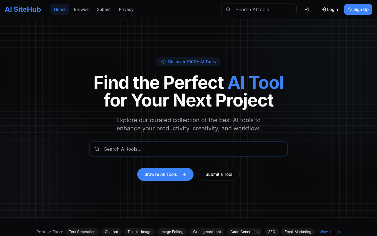 AI Site Hub - 探索 AI 网站的终极枢纽 人工智能 网站资源