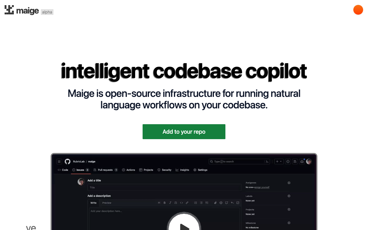Maige - 使用 AI 为您的 GitHub 问题打标签 人工智能 问题标签
