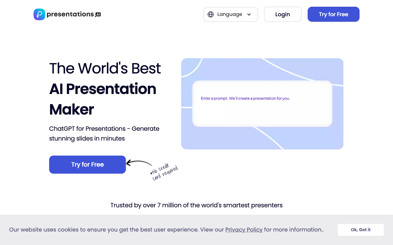 Presentations.ai - 用于演示文稿的 ChatGPT 演示文稿 人工智能