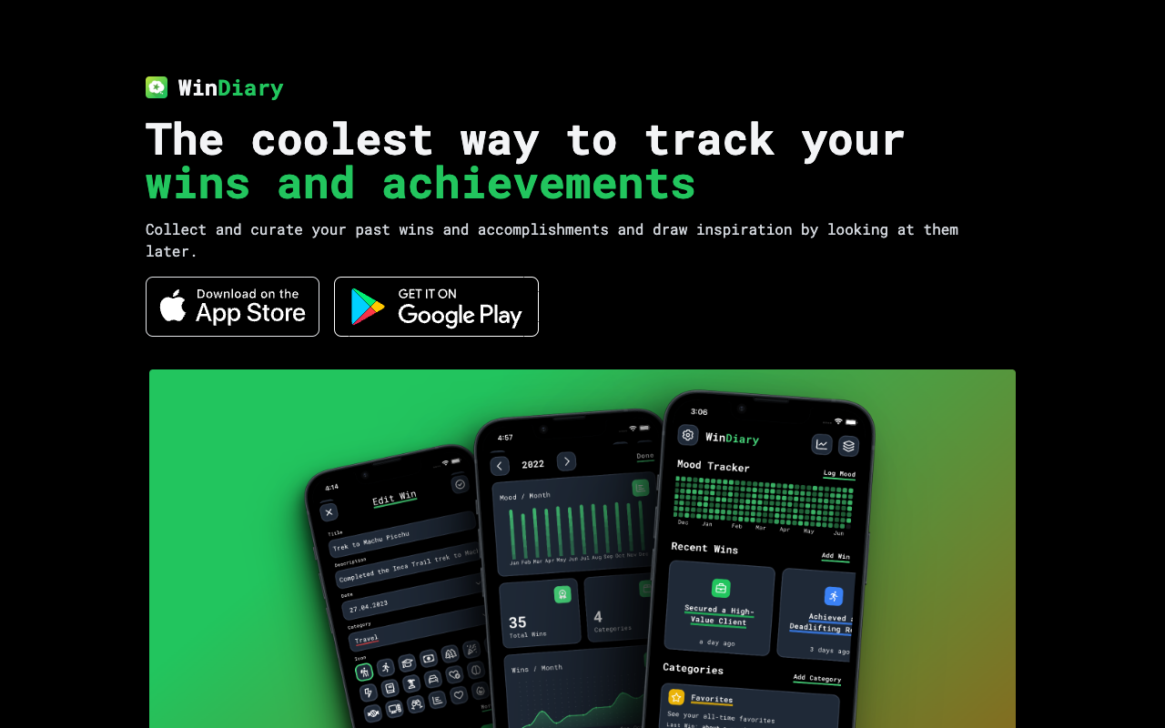 WinDiary - 情绪追踪器 - 心理健康与个人成就日记 情绪追踪器 心理健康 个人成就日记