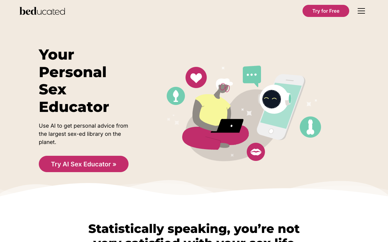 Beducated AI Sex Coach - 使用人工智能从最大的性教育图书馆获取建议 人工智能 性教育 情感关系