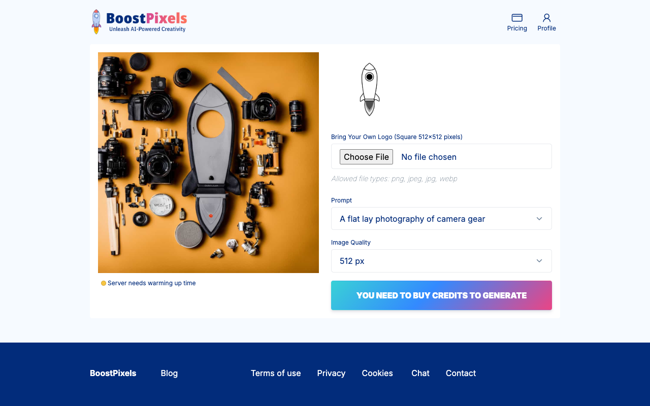 BoostPixels Flat Lay AI - AI生成平铺式Logo