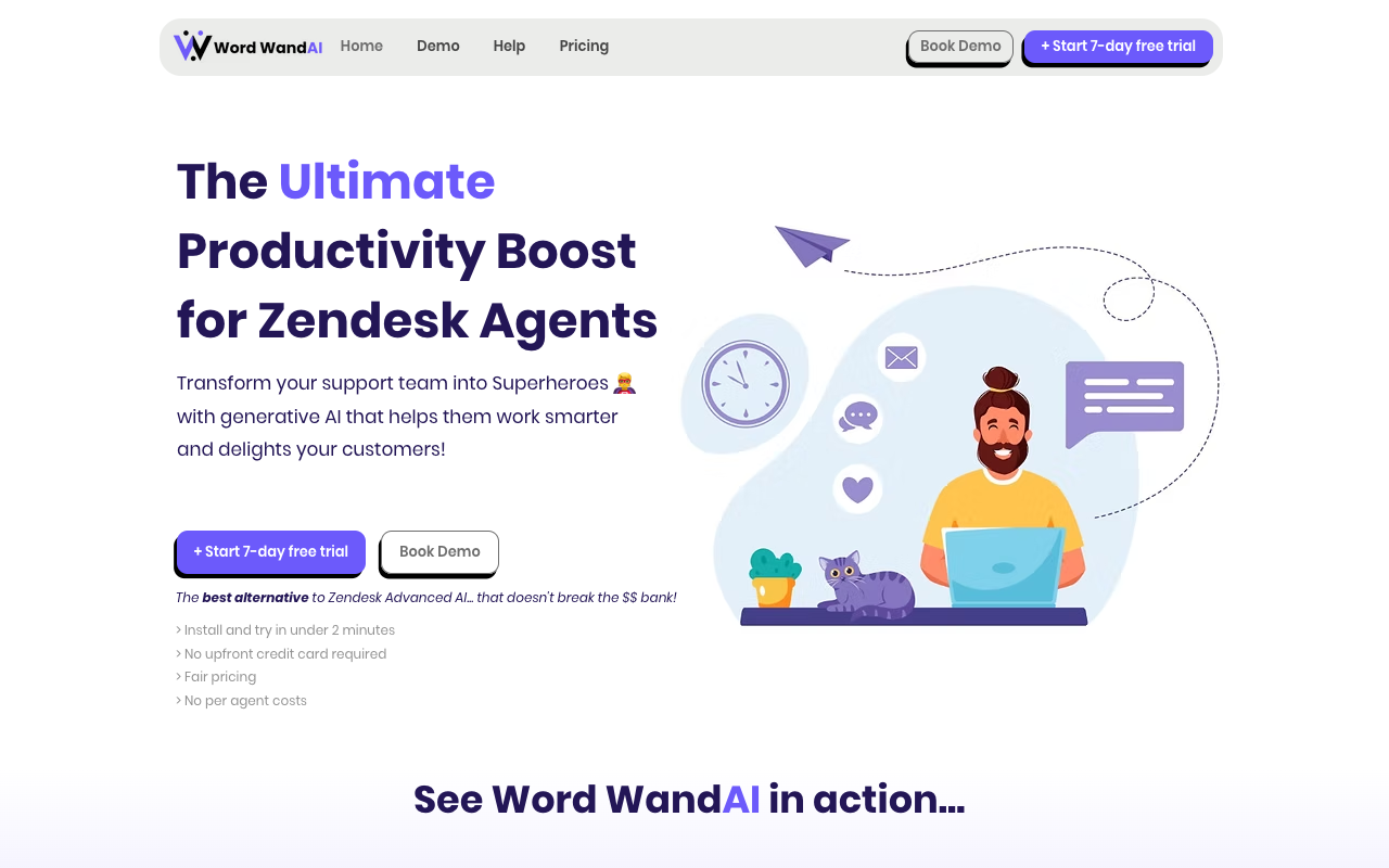 Word WandAI - 让您的 Zendesk 客服代理更强大的 ChatGPT AI 应用