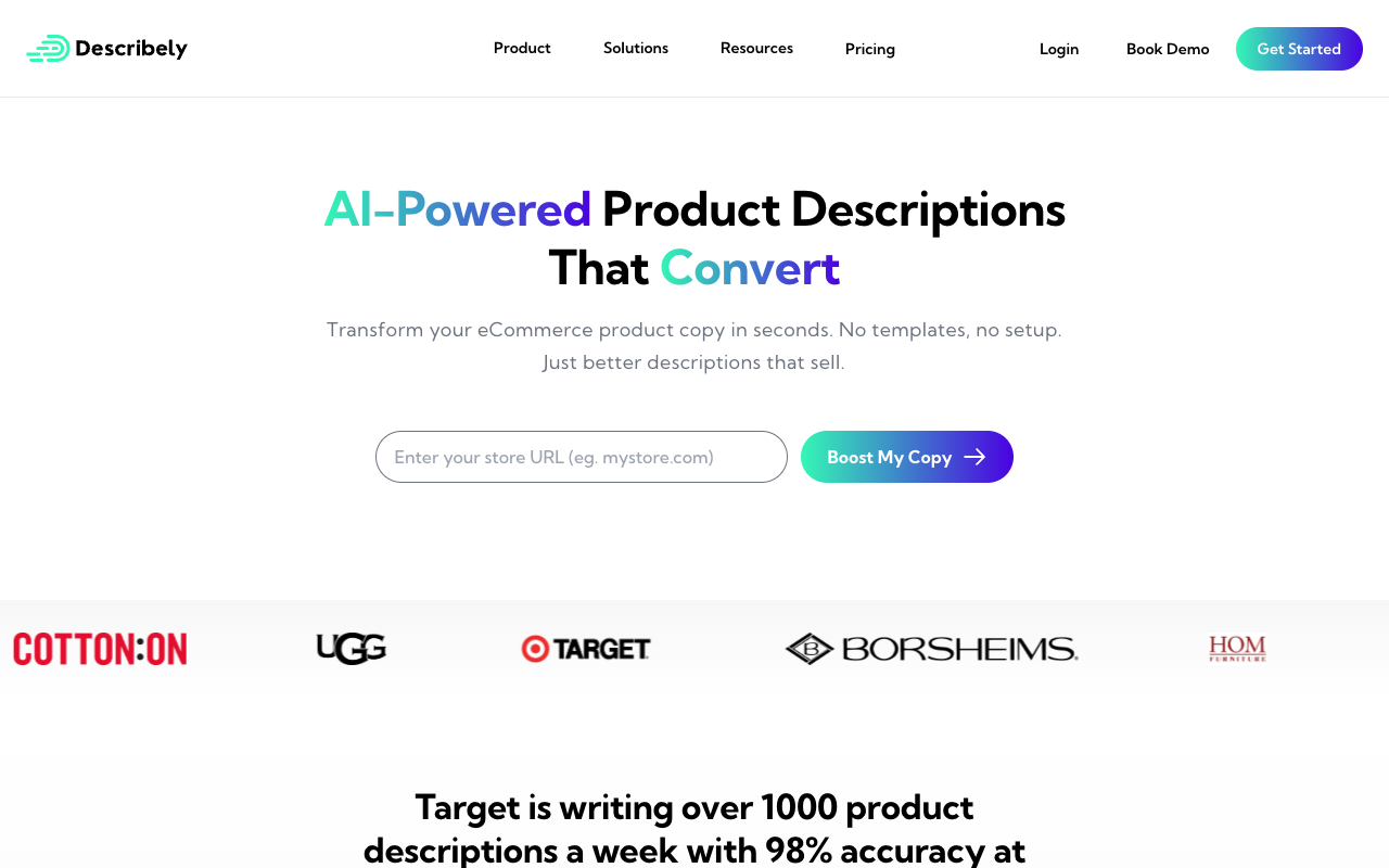 Describely - 极致 AI 动力的电商产品内容管理