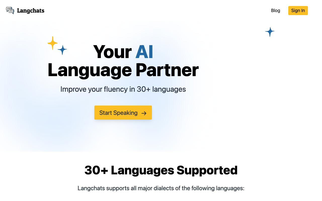 Langchats - AI 语言伙伴 人工智能 语言伙伴