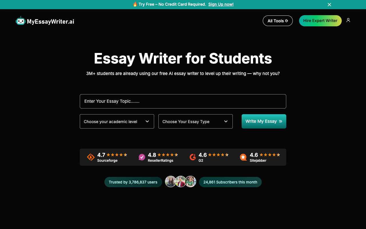 MyEssayWriterAI - 先进的人工智能辅助写作工具 人工智能 辅助写作工具
