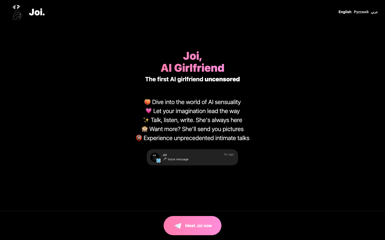 Joi - AI 女友，拥有特殊优势 [仅限成人内容] 人工智能 语音合成 自定义 LLM