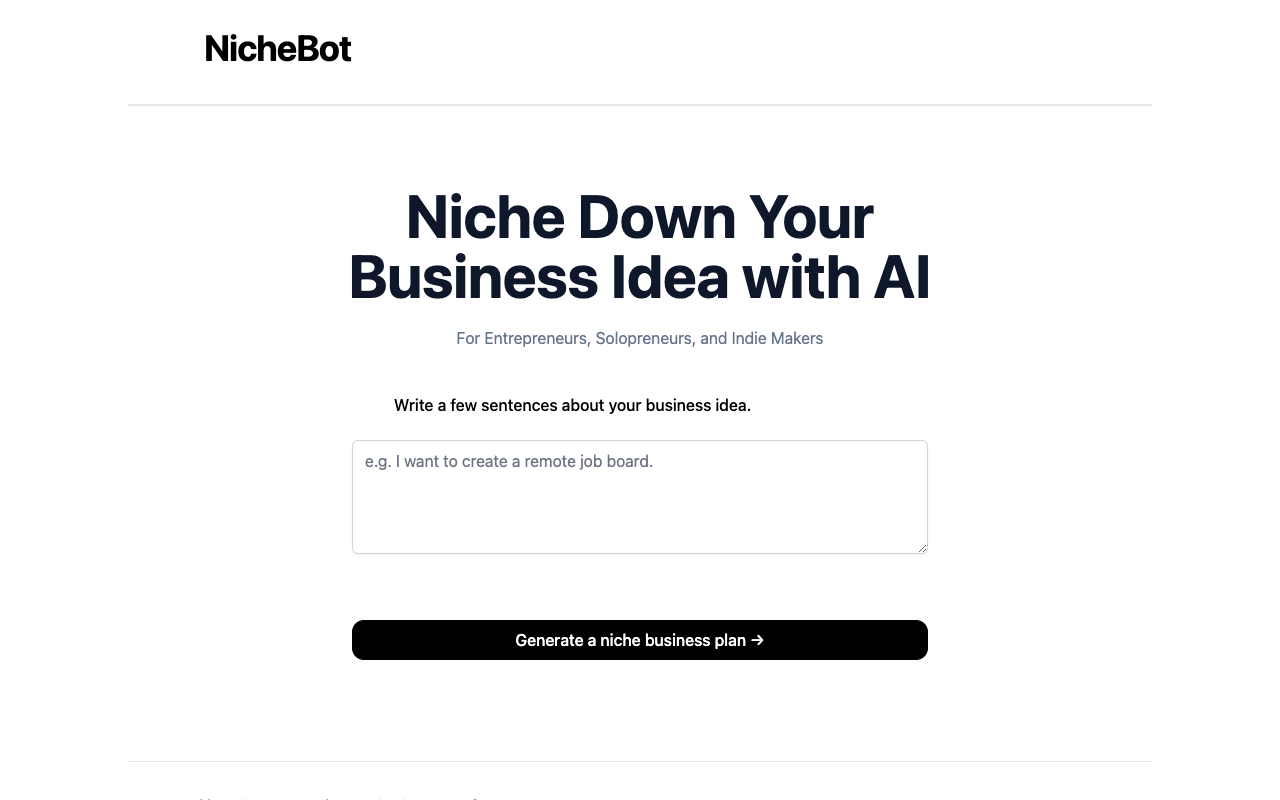 NicheBot - 获得下一个热门细分市场的人工智能洞察 人工智能 细分市场