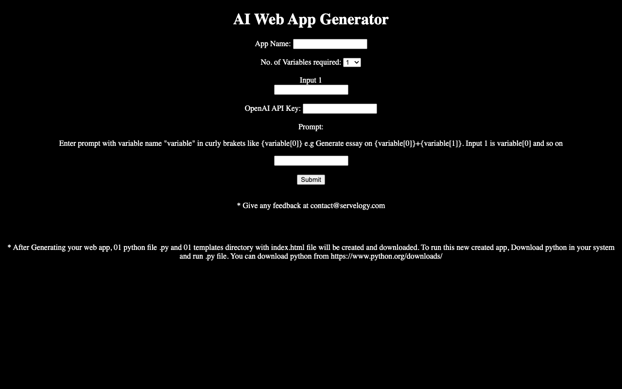 AI Web App Generator - 轻松创建文字魔法 人工智能 文字应用