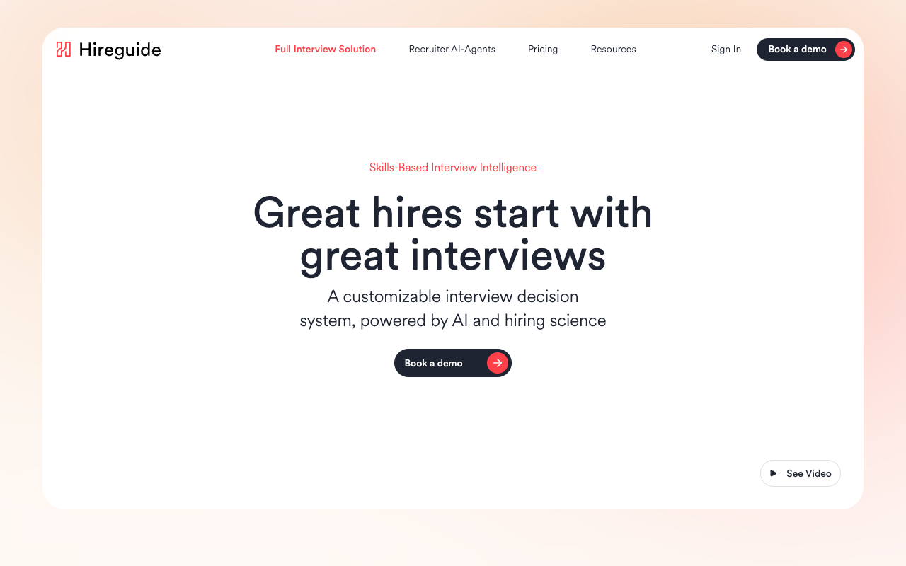 Hireguide - AI 增强结构化面试和笔记 人工智能 面试工具 招聘