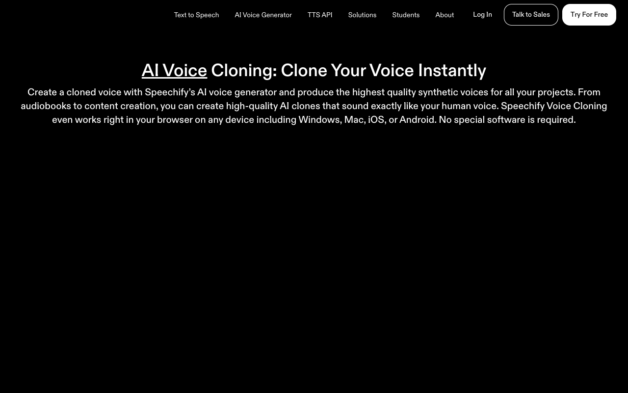 Speechify AI 语音克隆 - 在几秒钟内创建高质量的 AI 语音克隆 语音克隆 人工智能