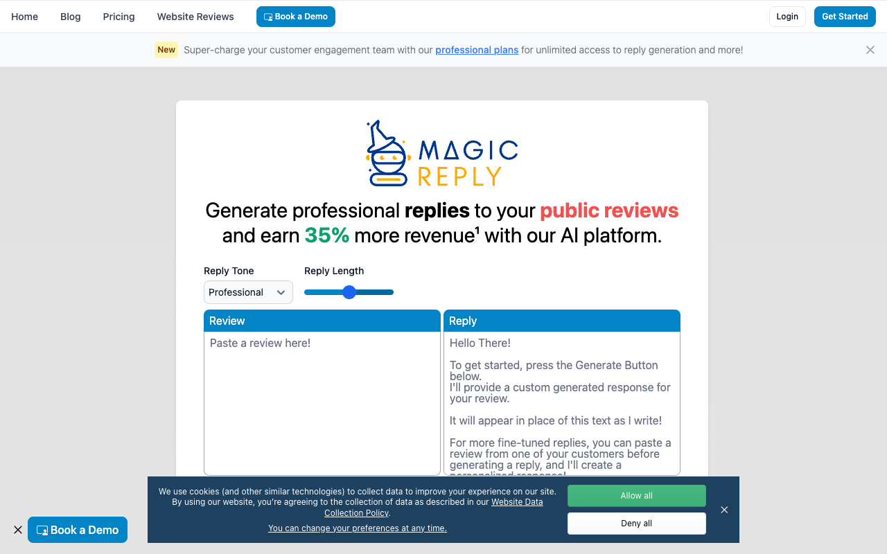 MagicReply AI - 生成专业回复以应对公众评论！ 人工智能 客户服务