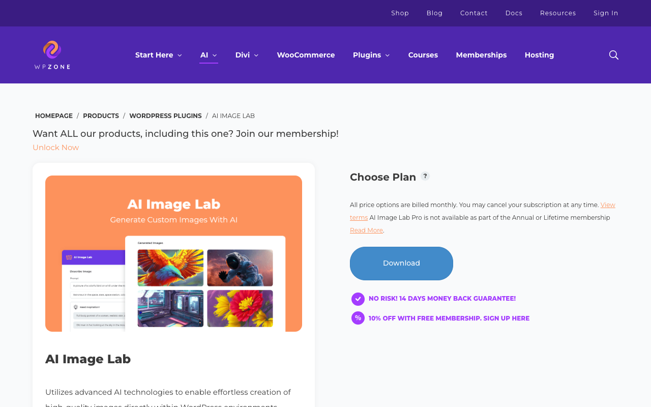 AI Image Lab - 在 WordPress 和 FB Messenger 中利用 AI 生成图片！ 人工智能 图片生成