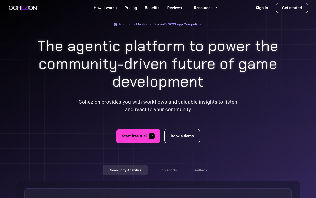 COHEZION.AI - 帮助游戏工作室最大化数据价值
