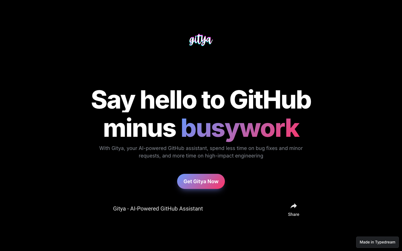 Gitya - 您的 AI 助手，提升 GitHub 效率