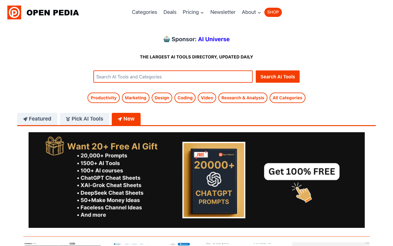 Openpedia - 最大的优秀人工智能工具目录 人工智能 工具目录