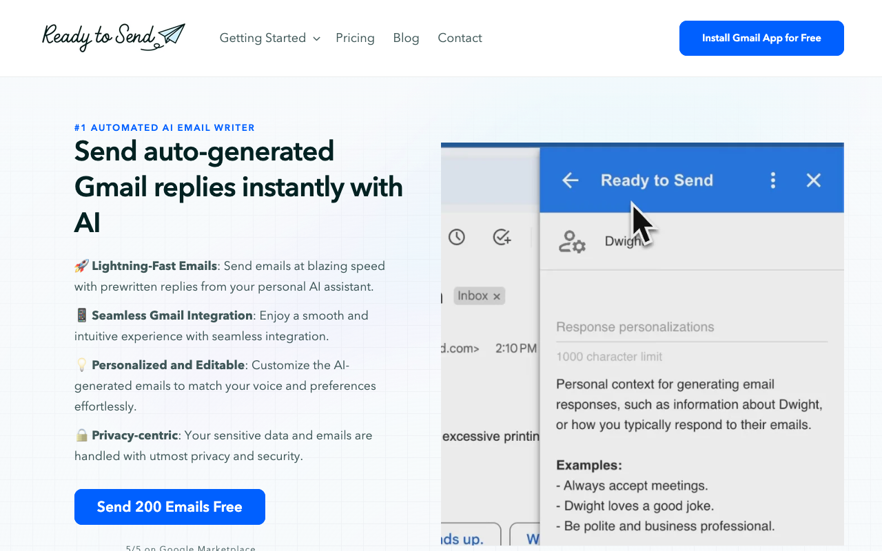 Ready to Send - 自动为 Gmail 生成草稿邮件回复