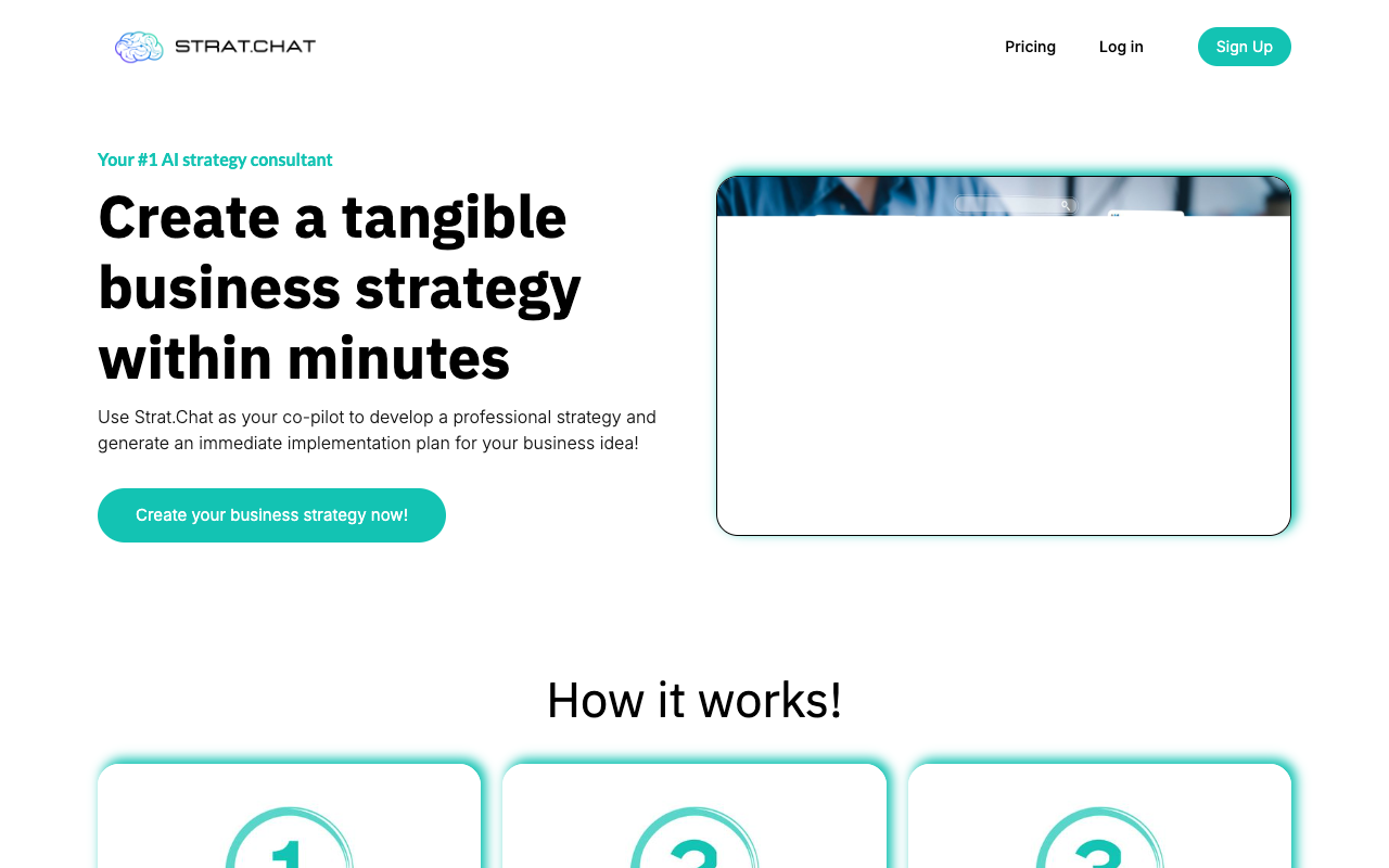 Strat.Chat - 在几分钟内创建切实可行的业务战略 人工智能 商业战略 业务规划