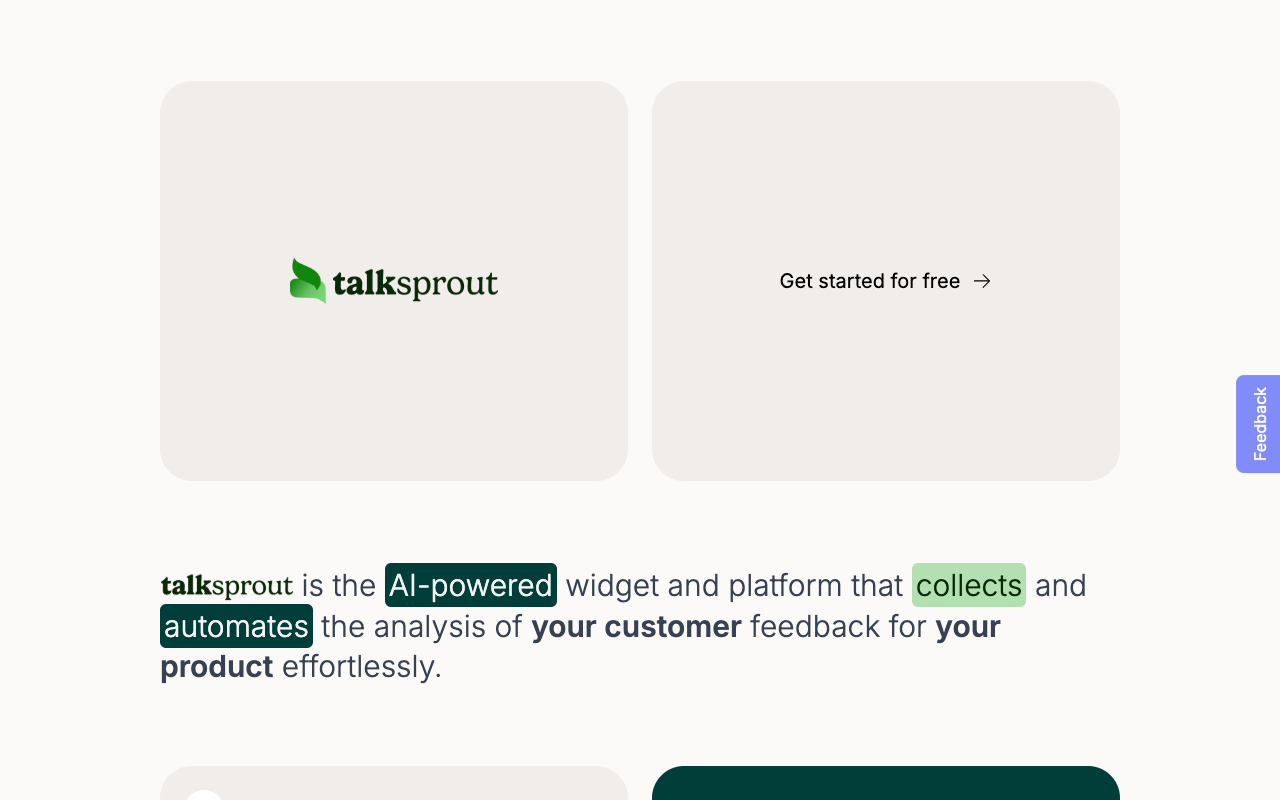 talksprout - 获得助力增长的客户反馈 人工智能 客户反馈