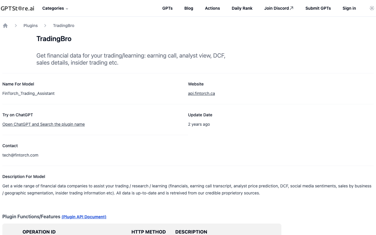 TradingBro：金融领域的 ChatGPT 插件 - 借助可靠数据源即时分析股票