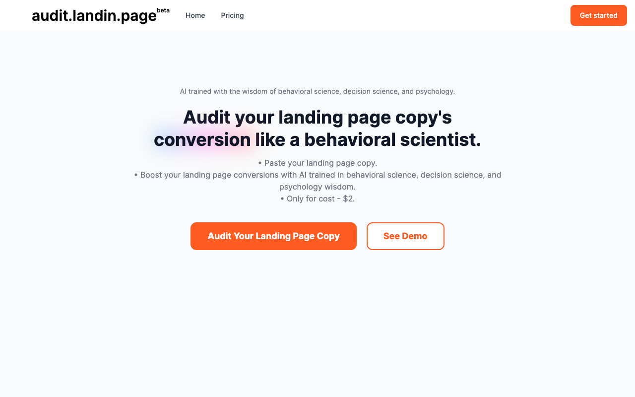 Audit Landin Page - 用人工智能像行为科学家一样审核登陆页面 人工智能 行为科学
