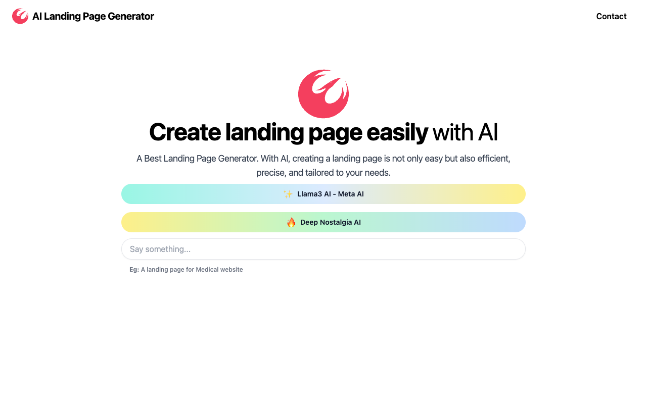 AI 陆地页生成器 - 轻松创建人工智能驱动的落地页 人工智能 落地页生成器